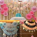 Banner de cumpleaños Paper bunting Garland Banners Decoración de feliz cumpleaños Suministro de fiesta de fiesta de niña